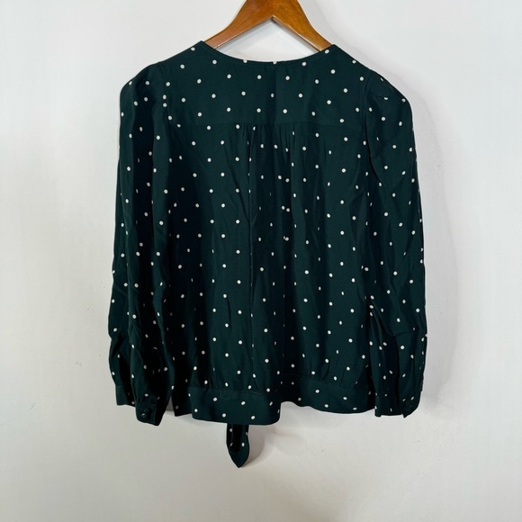 Madewell Dot Wrap Top in Smokey Spruce Size Small - Picture 2 of 5
